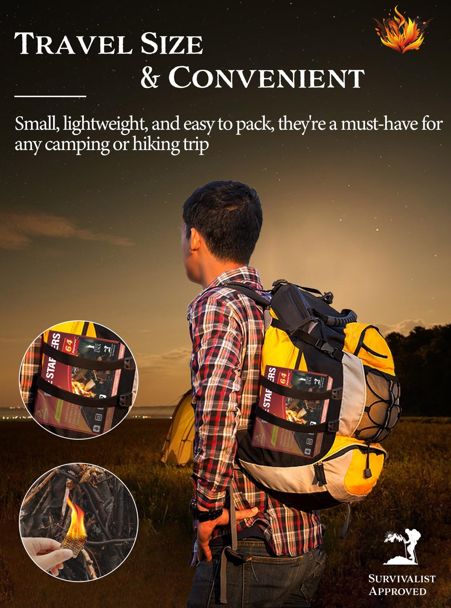 Nvkrvks Fire Starter, Easy-Burning Fire Starter Squares for Wood Stoves, Campfires, Grill Pit and Fireplace, Natural & Waterproof BBQ Fire Starters, 64 Mini Square