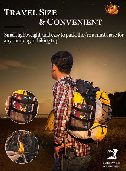 Nvkrvks Fire Starter, Easy-Burning Fire Starter Squares for Wood Stoves, Campfires, Grill Pit and Fireplace, Natural & Waterproof BBQ Fire Starters, 64 Mini Square