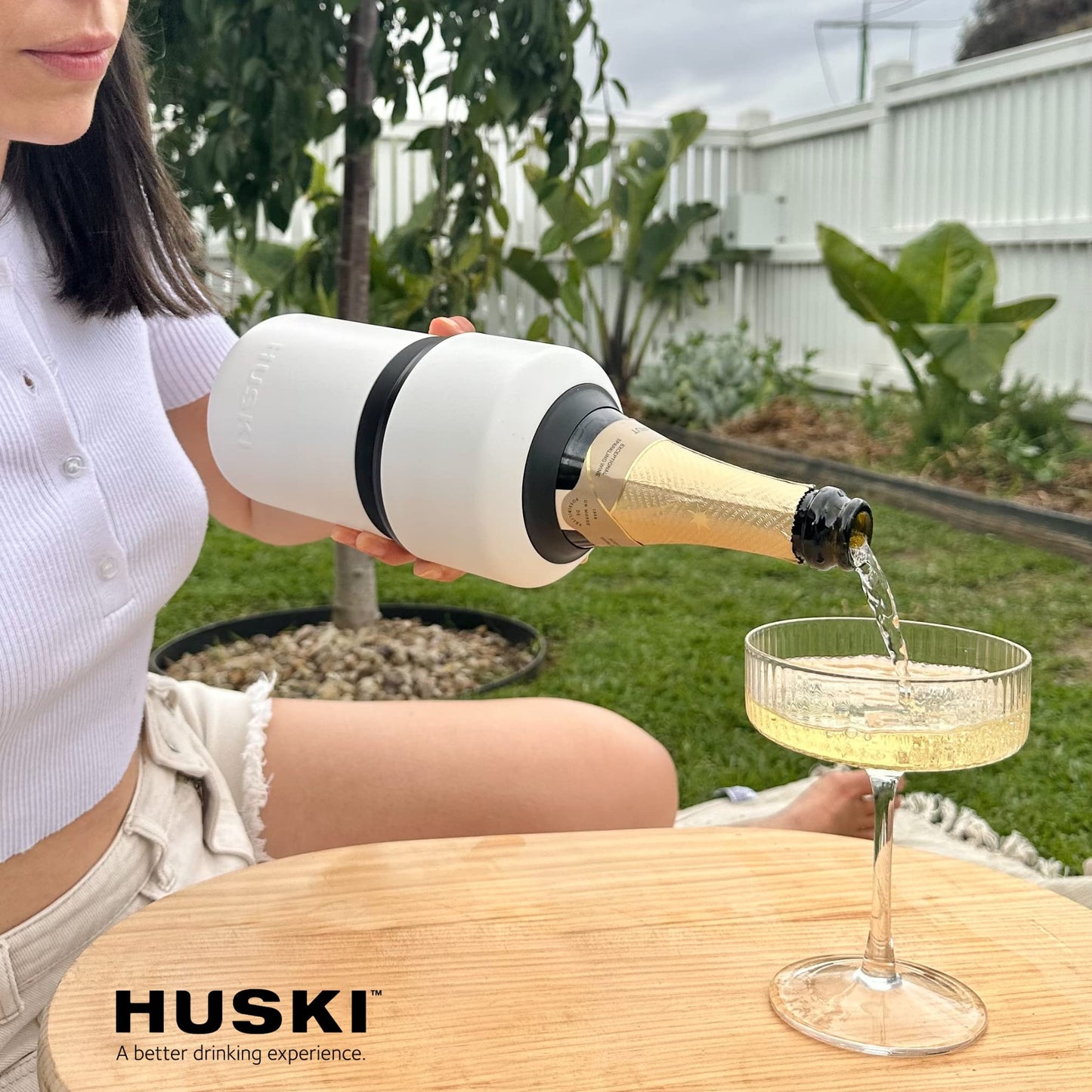 Huski Wine Chiller | Award Winning Iceless Design | Keeps Wine Cold up to 6 Hours | Wine Accessory | Next Generation Ice Bucket | Fits Some Champagne Bottles | Perfect Gift for Wine Lovers (Stainless)