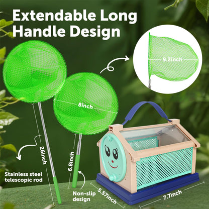 Kids Bug Catcher, Bug Catching Set with Butterfly Net, Insect Toys Collection Box, Insect Habitat, Kids Adventure Set Outdoor Toys-Nature Exploration Set for Kids 3+ Years