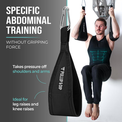 PULLUP & DIP Ab Straps, Premium Abdominal Slings for Abdominal Training, Padded Workout Straps for Crunches, Hanging, Leg Raise, Set of 2 Ab Slings for Pull-Up and Chin-Up Bar