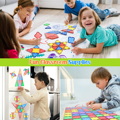 Magnetic Tiles Kids Toys STEM Magnet Toy for Toddler Magnetic Blocks Building Preschool Learning Sensory Montessori Toys for 3+ Year Old Boys and Girls, Safe Creativity Toddler Kids Toy 40PCS