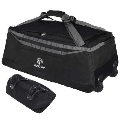 REDCAMP Foldable Duffle Bag with Wheels, 140l Black