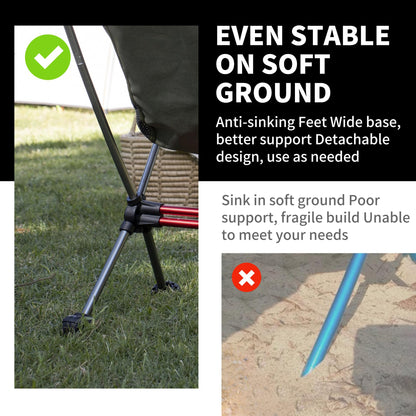 Naturehike YL08 Ultralight Camping Chair, 2.38 LBS Portable Backpacking Chair with Anti-Sinking Feet, Lightweight Compact Folding Hiking Camp Chair