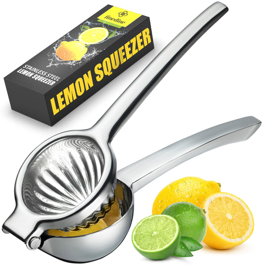 Premium Lemon Squeezer Stainless Steel - Heavy Duty Lime Squeezer, Lemon Juicer Manual With Comfortable Handle For Extracting All Juice Possible - Hand Citrus Juicer