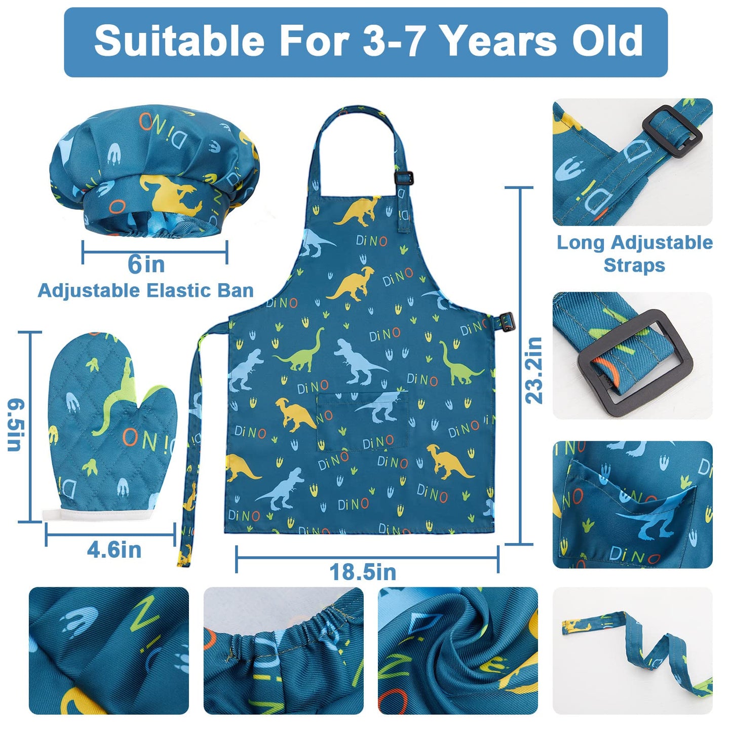 42-Piece Kids Cooking Set - Real Knife, Baking Set, Pots & Pans, Pretend Play Toys - Apron & Chef Hat for Boys