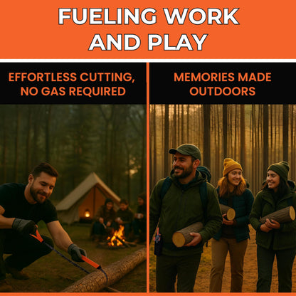 Pocket Chainsaw - 36 Inch Manual Hand Chain - Pocket Saw with 48 Bidirectional Teeth - For Fast Easy Cutting - Camping Survival - Wire Rope Cable Saw - Backpacking Camp Gear