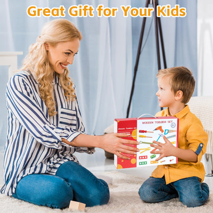 KIDWILL Kids Tool Set with Electric Drill & DIY Stickers, Toddler Tool Set for Kids Ages 3-5 Year Old Boys Girls, Pretend Play STEM Montessori Educational Construction Toys