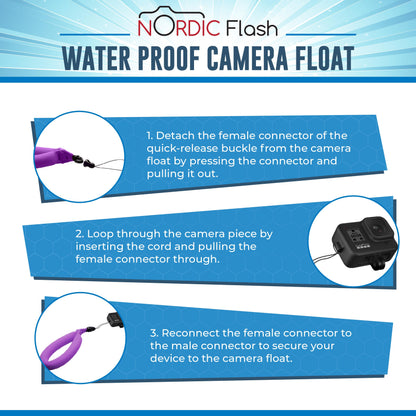 Nordic Flash Camera Float Strap (2-Pack) – Wrist Lanyard for GoPro Hero 10, 11, 12, 13, DJI Action 5 Pro, Insta360 X4, Ace Pro 2, Fujifilm, Kodak & Waterproof Cameras