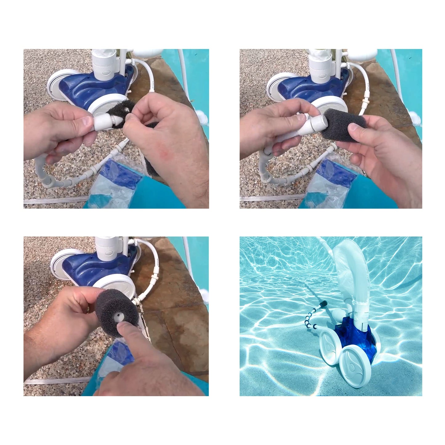 Pool Hose Tail scrubbers,12 Pack Tail Sweeps Scrubber Replacement High Density Sweep Hose Scrubber Pool Pre-Filter Intake Sponge as Polaris Pool Cleaner Parts Fits for Polaris Vac-Sweep Pool Cleaner