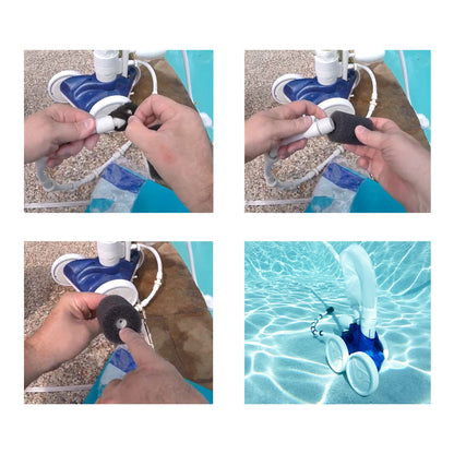 Pool Hose Tail scrubbers,12 Pack Tail Sweeps Scrubber Replacement High Density Sweep Hose Scrubber Pool Pre-Filter Intake Sponge as Polaris Pool Cleaner Parts Fits for Polaris Vac-Sweep Pool Cleaner