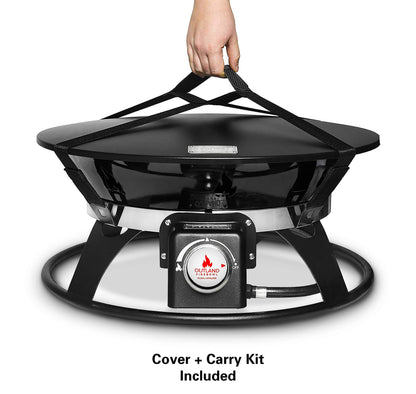 Outland Living Portable Propane Fire Pit, 21-inch, 58,000 BTU with Fire Pit Cover & Carry Kit, Smokeless Gas Firebowl | Perfect for Camping, Patio, Backyard, Tailgating, Deck, RV| Black 863 Cypress