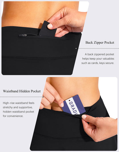 G Gradual Women's Pleated Tennis Skirts with 4 Pockets Athletic Golf Skorts for Workout Running (Black, Medium)