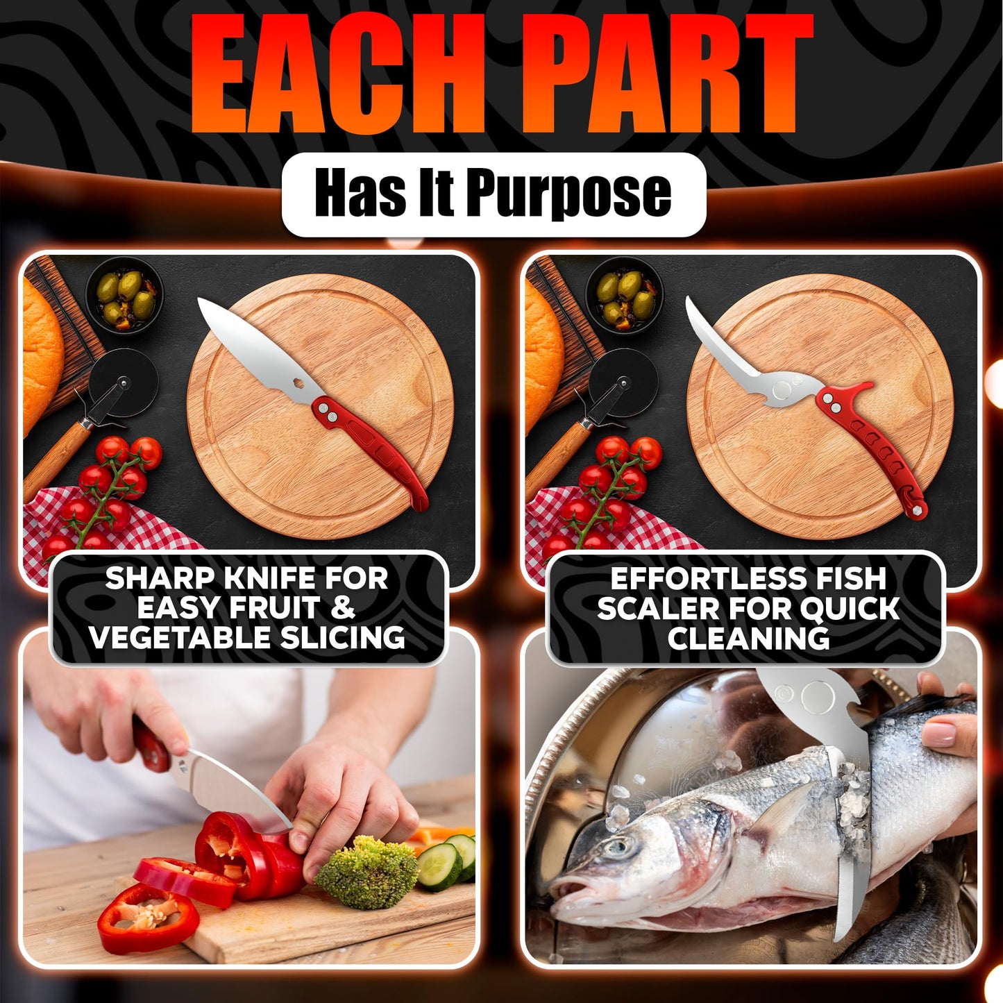 Kitchen Shears Heavy Duty – Sharp Chicken Shears with Non-Slip Micro-Serrated Blades, Meat Cutting Scissors with Safety Lock – Multipurpose Chicken Scissors for Meat, Fish, Bone & Food Prep