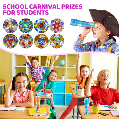 LUCKJOY Classic Tin Kaleidoscope, Kids Educational Kaleidoscope Toy with Metal Body, Birthday Gift for Boys and Girls (Cartoon Style)