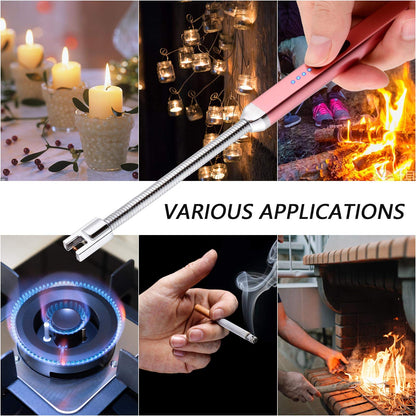 MEIRUBY Electric Candle Lighter Birthday Father‘s Day Gifts for Mom from Daughter Son, USB Arc Rechargeable Windproof Long Lighter for Candle, Gift for Mom Women Men Wife Sister