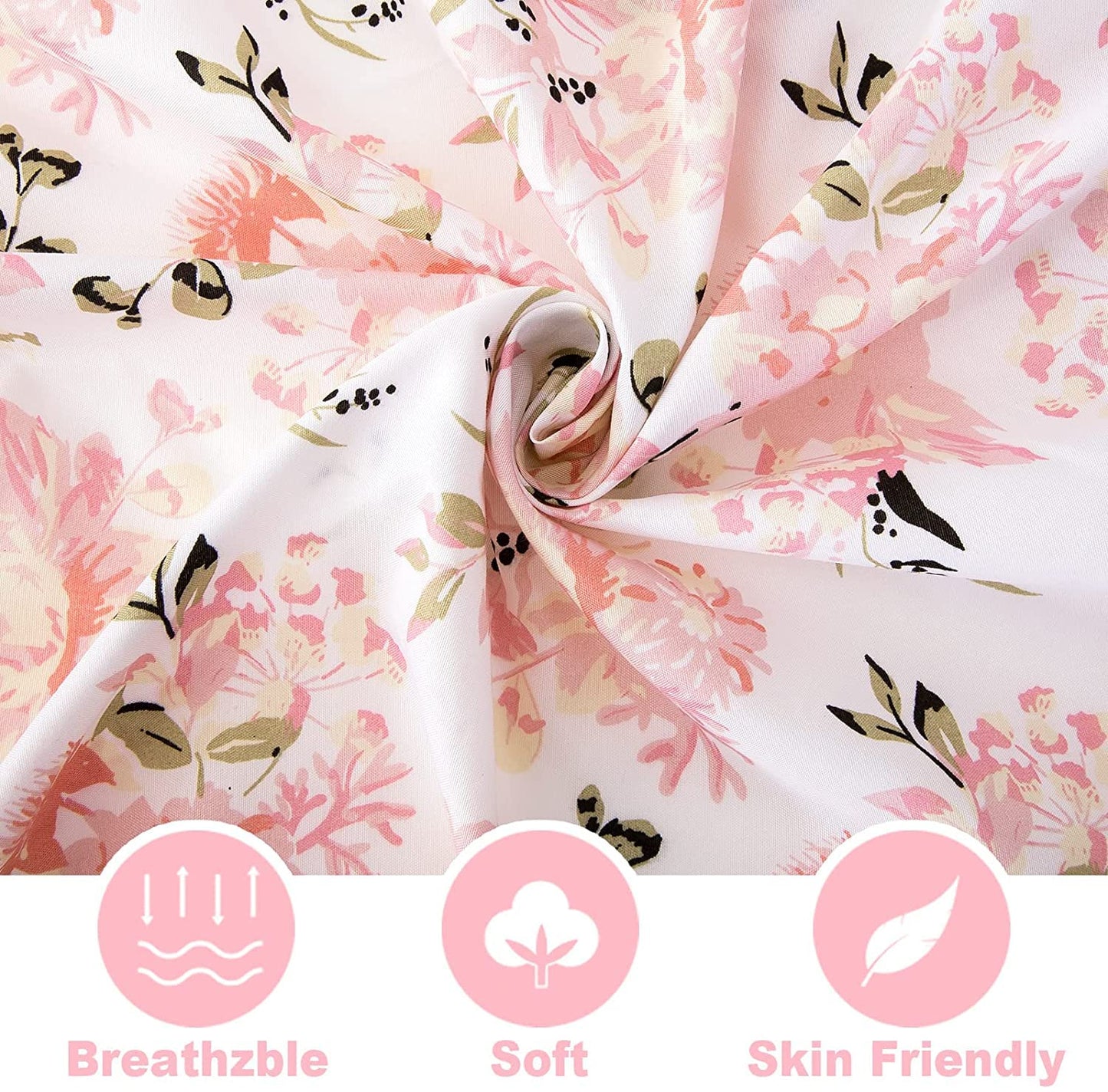 Little Grape Land Pack and Play Sheets Mini Crib Sheets Soft Breathable Pack N Play Sheets, Playard Fitted Sheet 2 Pack Stretchy Fits 38"x26" Playard Mattress, Pink Floral