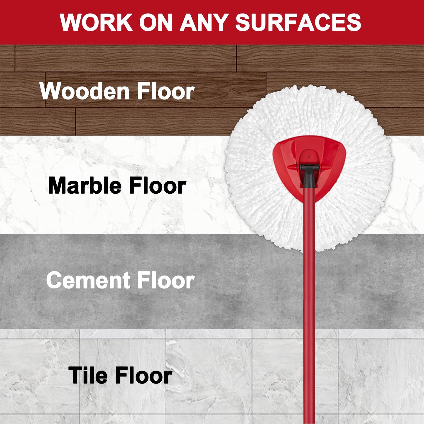 Mop Replacement Heads for O-Ceda Mop Replace Head EasyWrin Spin Mop Heads Replacements, Microfiber Spin Mop Refills, Easy Cleaning Mop Head Replacement (White-3 Mop Heads)