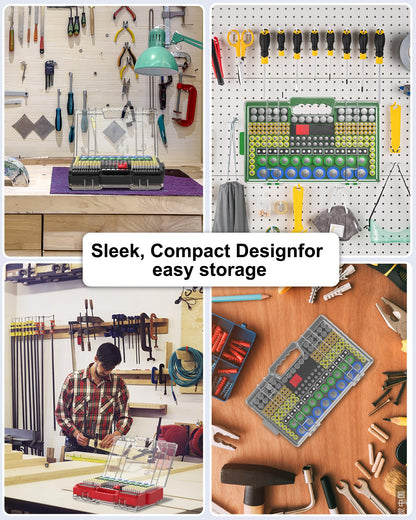 Narotood Battery Organizer Storage Holder Box Case with Tester, Ultra-Large 280+ Batteries Double-Sided Variety Pack,Holds AA AAA 4A C D Cell 9V 3V Lithium18650 LR44 CR2 CR123 CR1632 - Red
