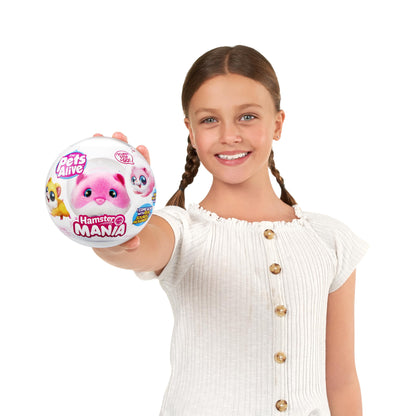 Pets Alive Hamstermania (Pink) by ZURU Hamster, Electronic Pet, 20+ Sounds Interactive, Hamster Ball Toy for Girls and Children