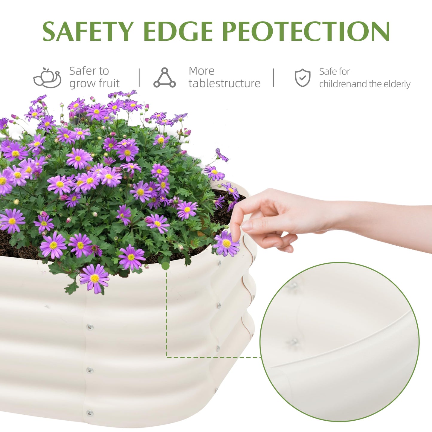 2-Pack 2x1ft Galvanized Raised Garden Bed, Outdoor Planter Bed, Metal Planter Box for Gardening and Planting