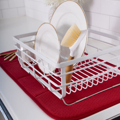 All-Clad Premium Reversible Dish Drying Mat for Kitchen: 16" x 28" Ultra-Absorbent, Long-Lasting, No Condensation, and Oversized for Large Pots and Pans - 1 Pack, Chili