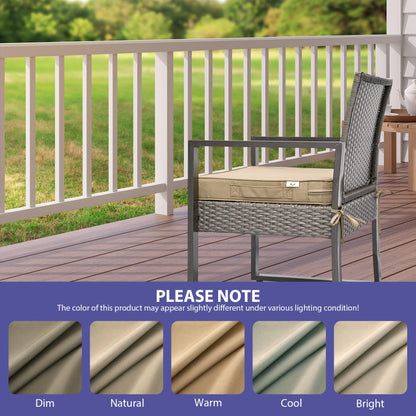 IPYNBAP Outdoor Chair Cushions Set of 4, Waterproof Outdoor Seat Cushions for Patio Furniture, Patio Chair Cushion with Handle and Ties, Square Out Door Chair Pads,19" x 19" x 3", Beige