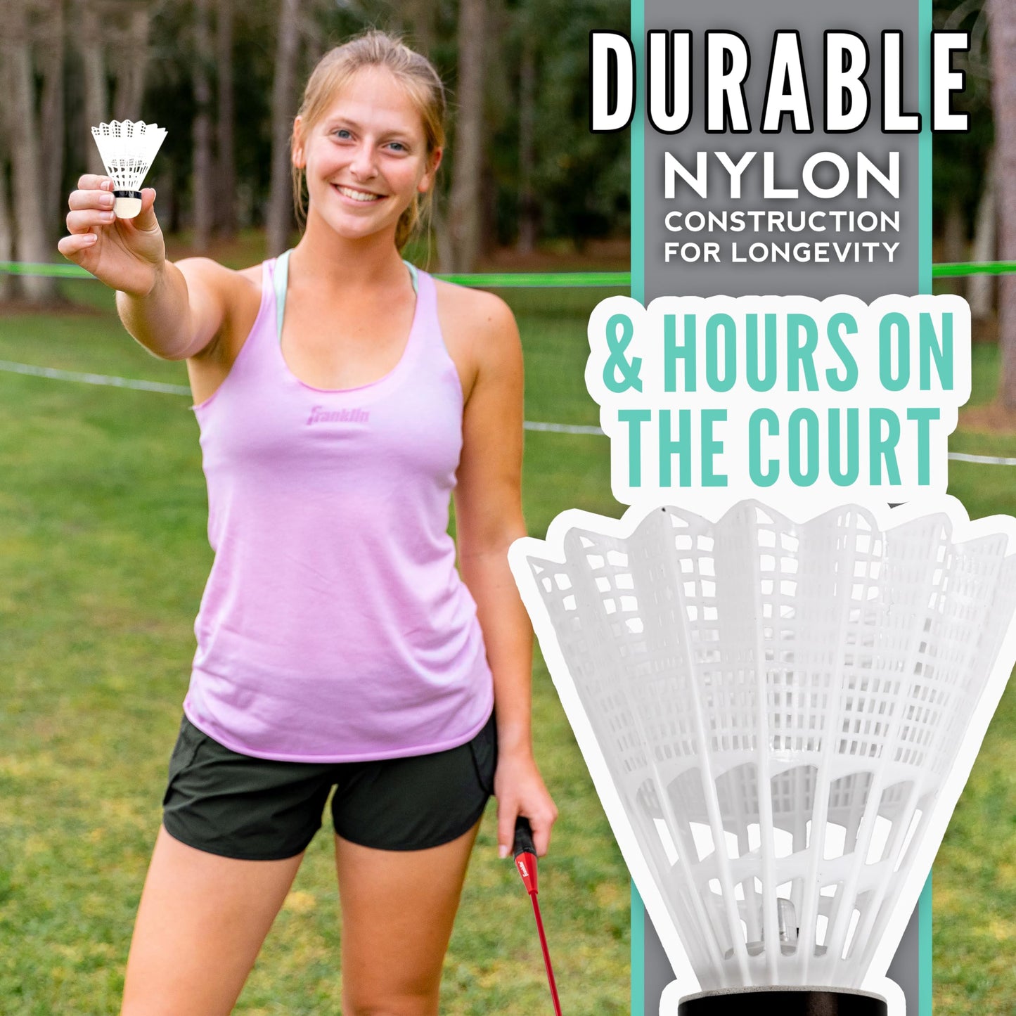 Franklin Sports Badminton Rackets - Glow in the Dark 2 Player Racket Set - Set of (2) Rackets + (2) Birdies - Backyard Badminton Game for Kids + Adults