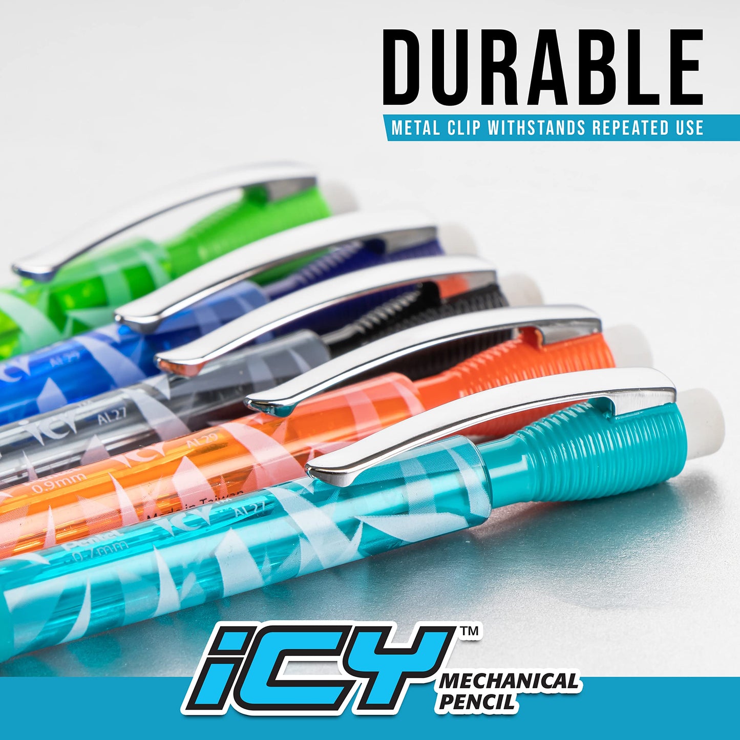 Pentel Icy Razzle-Dazzle Mechanical Pencil, (0.7mm), Assorted Barrels, Color May Vary, Pack of 12 (AL27RDBP12M)