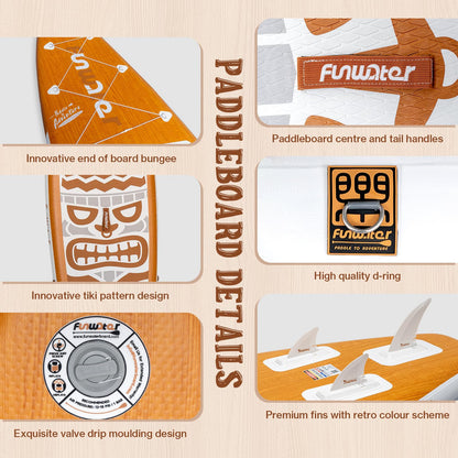 FunWater 11'6×33"×6" Inflatable Stand Up Paddle Board with Premium SUP Paddleboard Accessories, Adults & Youth for All Skill Levels, Included with Board, Paddle, Pump, Seat, Backpack