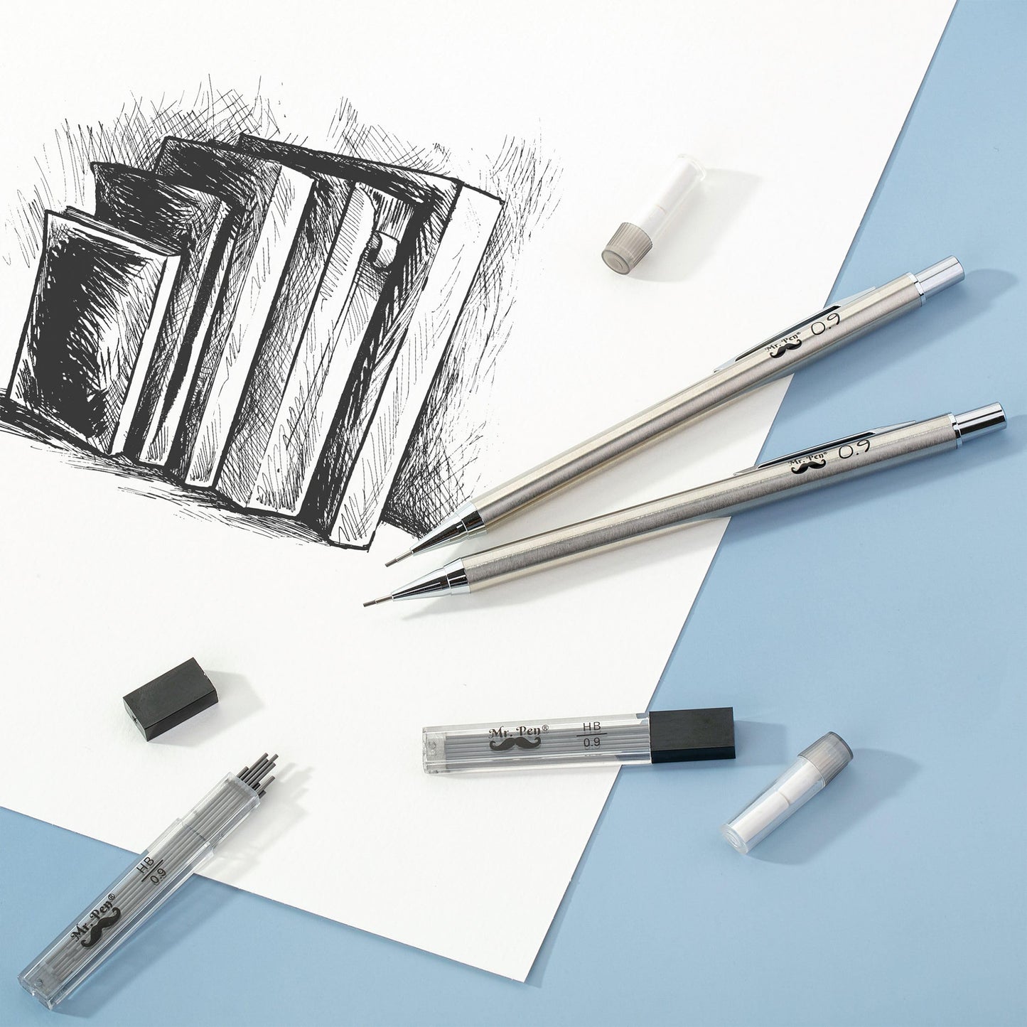 Mr. Pen- Metal Mechanical Pencils, 0.9mm, 2 Pack, Lead Pencil, Mechanical Pencil Metal Mechanical Pencil Mechanical, Mechinal Pencils, Mechanical Drafting Pencil, Back to School Supplies