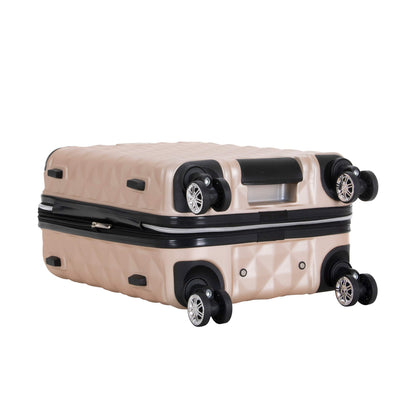 Kenneth Cole REACTION Diamond Tower Collection Lightweight Hardside Expandable 8-Wheel Spinner Travel Luggage, Rose Champagne, 3-Piece Set (20", 24", & 28")