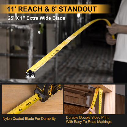 PREXISO 2-in-1 Laser Tape Measure, 135Ft Rechargeable Measurement Tool & 16Ft Measuring Movable Magnetic Hook - Pythagorean, Area, Volume, Ft/Ft+in/in/M Unit NOT Digital