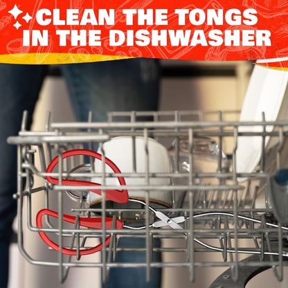 14.3" Long Grill Tongs for Outdoor Grill – 2-in-1 BBQ Spatula Tongs for Flipping Meat, Fish, & Veggies, Multifunctional Grilling Spatula for Easy Gripping & Flipping – Ergonomic Hamburger Flipper Tool