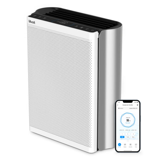 LEVOIT Air Purifiers for Home Large Room with 3-Channel Air Quality Monitor, Washable Pre-Filter, AHAM VERIFIDE, HEPA Sleep Mode for Pet, Allergy, Smoke, Dust, Alexa Control, 2655 Ft², EverestAir-P