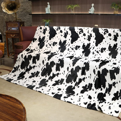 KIVEE Fleece Blankets King Size Cow Print Blanket for Bed Couch, Soft Cozy Fuzzy Large Blanket, Luxury King Size Cow Throw Blankets 108x90 Inches