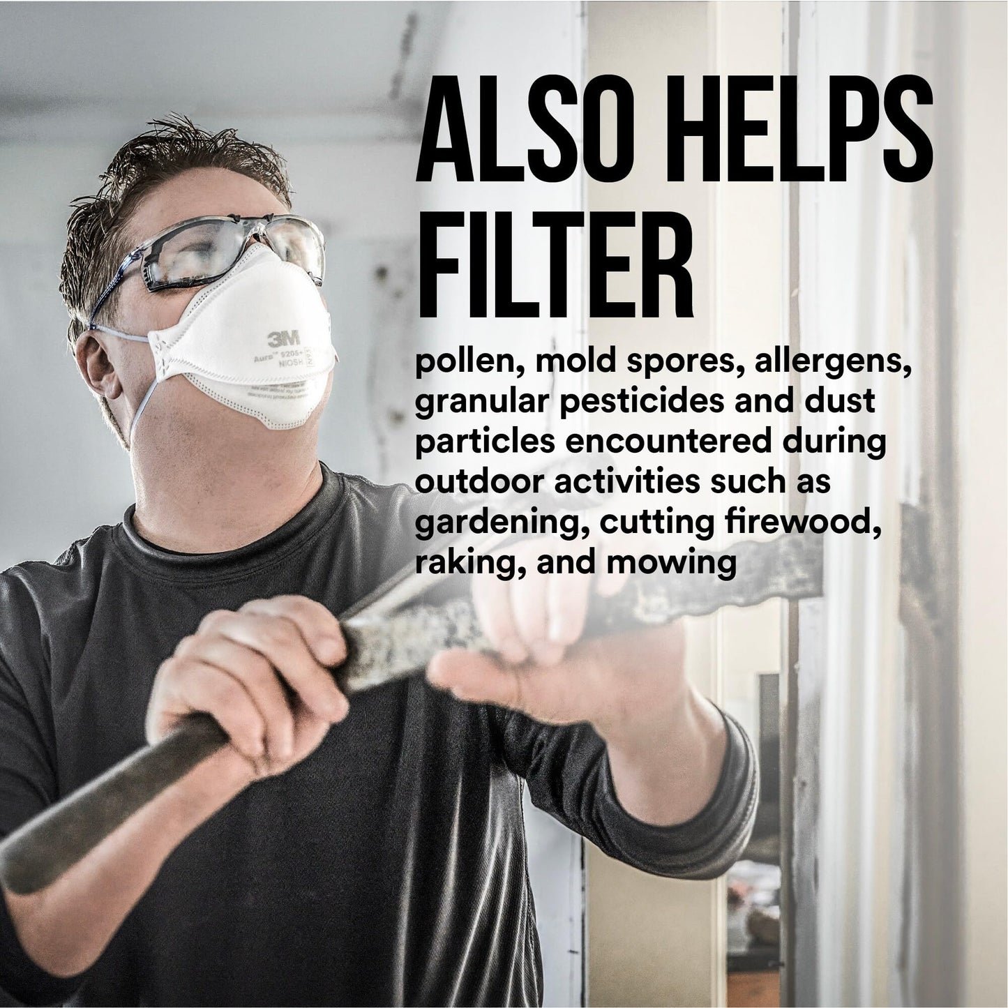 3M Aura Particulate Respirator 9205+ N95, Lightweight, Three Panel Designed Respirator Helps Provide Comfortable And Convenient Respiratory Protection, 10-Pack