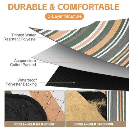 Picnic Blankets Outdoor Extra Large - 80"x80" Waterproof Beach Blanket, Machine Washable 3-Layer Foldable Park Mat with Sandproof Backing for Grass, Hiking, Travel, Concerts, Indoor (Orange)