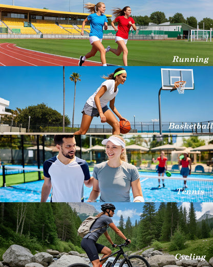 NebuKinex 6 Pack Workout Tops for Women Short Sleeve UPF Sun Protection Athletic T Shirts Quick Dry Tennis Yoga Running Crew Neck Tee-XXL