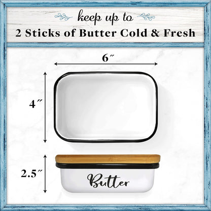 Home Acre Designs Butter Dish with Lid for Farmhouse Home Decor, Kitchen Collection