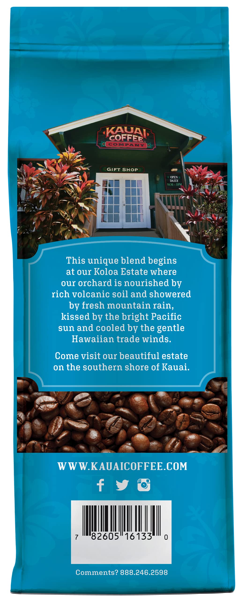 Kauai Coffee Koloa Estate Medium Roast - Whole Bean Coffee, 10 oz Package