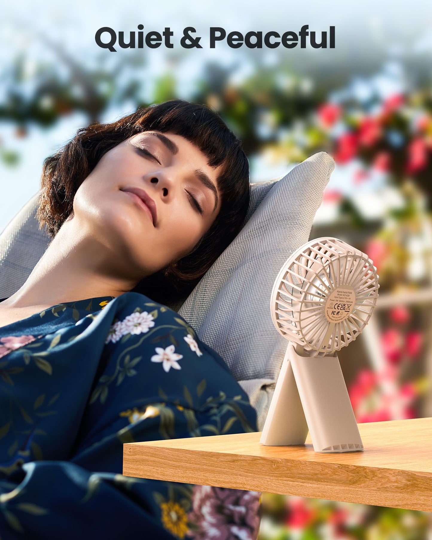 2pcs Mini Portable Folding Handheld Fans USB Rechargeable Personal Fan Neck Desktop 4-speed 3-in-1 Silent Handheld Mini Fan 6-15 hours battery life Suitable for summer travel Camping Outdoor Kids Gift