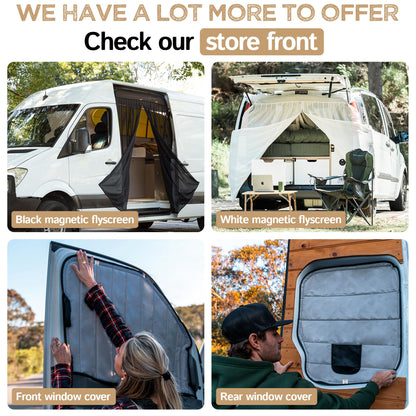 Living in a Bubble Magnetic Bug Screen for Front Doors (Pair), Universal Size for Sprinter, Metris, Ford Transit, and Other Vans & Cars - Car Living Essentials & Van Life Accessories
