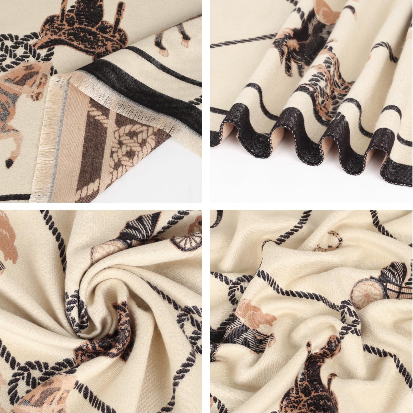 EXTREE Scarfs for Women Pashmina Silky Shawl Wrap for Evening Dressing Blanket Open Front Poncho Cape