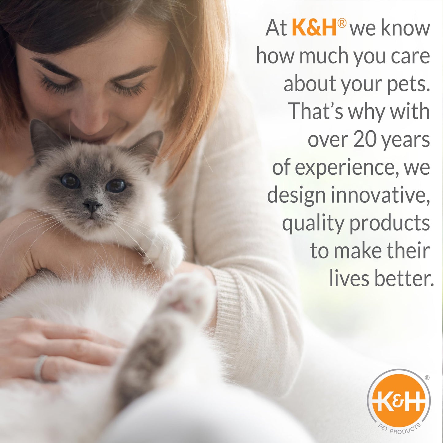 K&H Pet Products Amazin Kitty Pad Heated, Indoor Heated Cat Bed Traps Pet Hair and Dander, Washable Cat Mat, Gray 15 X 20 Inches, Heated 1-Pack