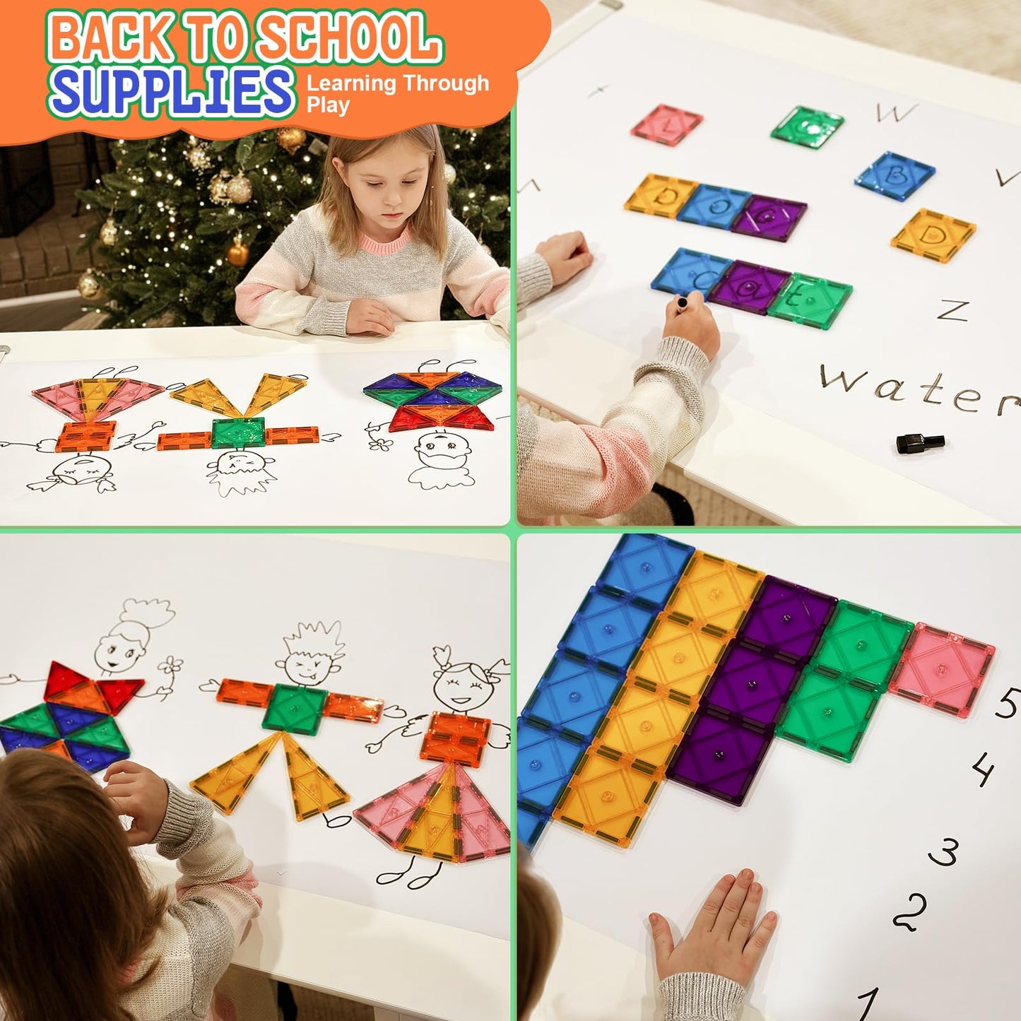 Magnetic Tiles Toddler Toys Magnetic Building Blocks for Kids Ages 3-12 STEM Educational Toys for Girls & Boys Sensory Play for Preschool Learning Birthday Chritmas Gift