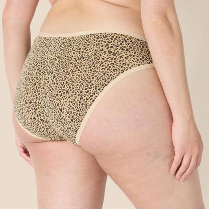 Amazon Essentials Women's Cotton Bikini Brief Underwear (Available in Plus Size), Pack of 6, Animal Print/Leopard/Multicolor/Stripe, Large