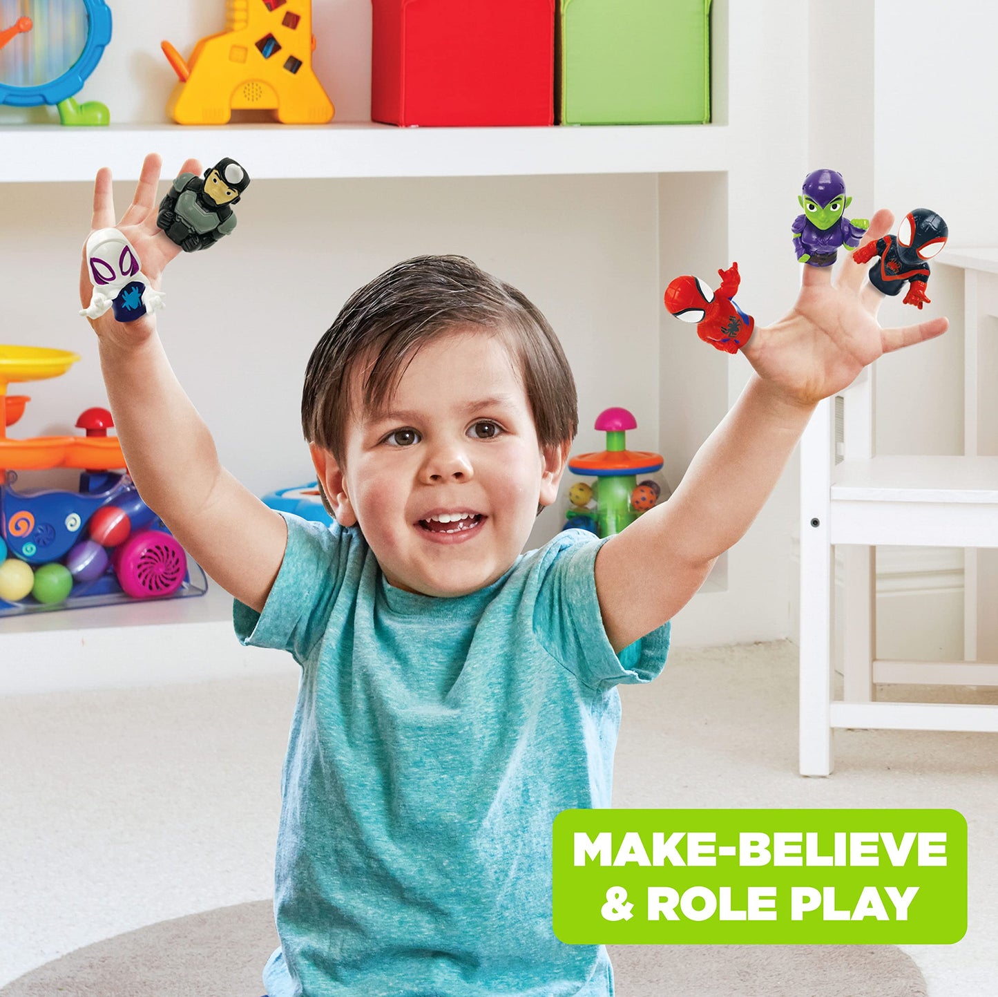 Ginsey Spidey and His Amazing Friends 5 Piece Finger Puppet Set - Bath Toys, Party Favors, 1.0 Count, 0.145 pounds