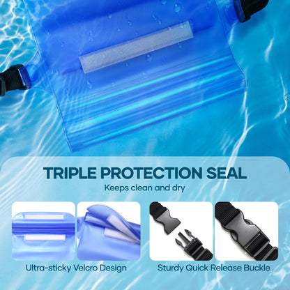 Waterproof Bag Fanny Packs for Women, Cruise Vacation Essentials Waterproof Pouch for Phone Passport Purse, Floating Dry Bags for Beach Water Park Boating Fishing Diving Surfing Kayaking Accessories