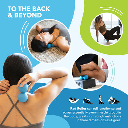 RAD Original Peanut Massage Ball – Medium Density Yoga Deep Tissue Roller Ball – Myofascial Release for Back, Neck, Feet, Psoas & Spine – Suboccipital & Thoracic Trigger Point Therapy